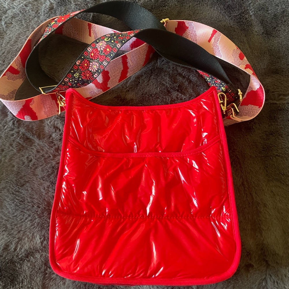 Glossy Red Bag with Two Removable Strap Options
